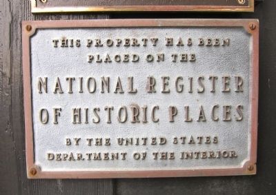 National Register of Historic Places Plaque. Click for full size. National Register of Historic Places Plaque image. Click for full size.