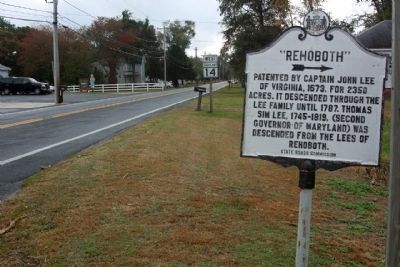 "Rehoboth" Marker, seen along Maryland Route 14 image. Click for full size.