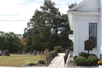 Portsville United Methodist Church ,Marker, and adjacent cemetery image. Click for full size.
