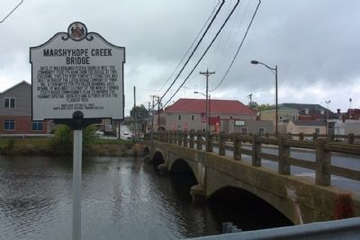Marshyhope Creek Bridge Marker, along MD 306 E. Central Avenue, looking west image. Click for full size.