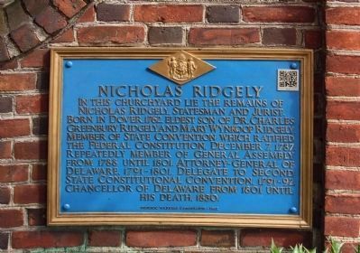Nicholas Ridgely Marker, with 2012 paint scheme and QR Code (upper right) added on image. Click for full size.