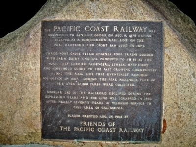 Pacific Coast Railway Marker image. Click for full size.