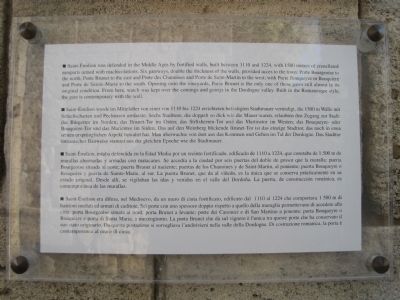 English, German, Spanish and Italian translations of the La Porte Brunet Marker image. Click for full size.