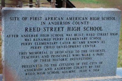 Site of First African American High School in Anderson County Monument image. Click for full size.