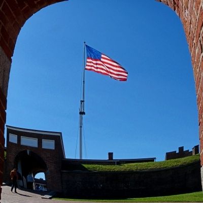 The Star Spangled Banner flies over Fort McHenry image. Click for full size.