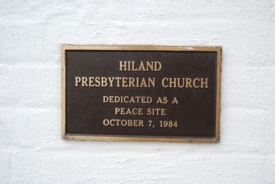 Hiland Presbyterian Church plaque image. Click for full size.