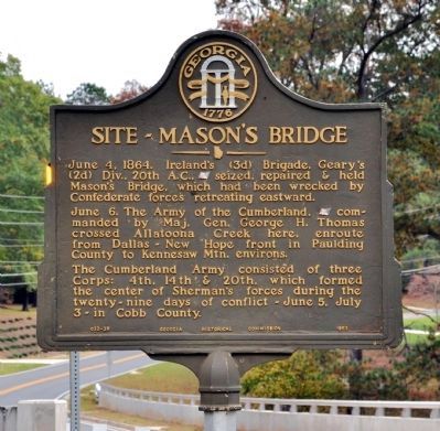 Site ~ Mason’s Bridge Marker image. Click for full size.
