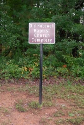 Old Hopewell Cemetery Sign. Click for full size. Old Hopewell Cemetery Sign image. Click for full size.