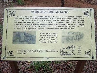 Cabin of Lt. Col. J.B. Leake Marker image. Click for full size.