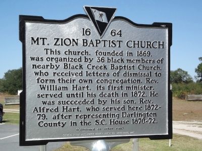 Mt. Zion Baptist Church Marker image. Click for full size.