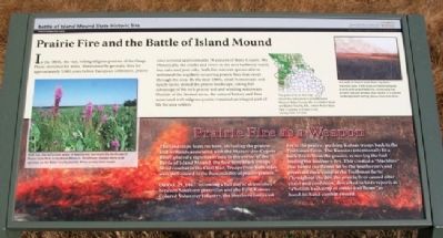 Prairie Fire and the Battle of Island Mound Marker image. Click for full size.