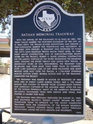 Bataan Memorial Trainway Marker image. Click for full size.