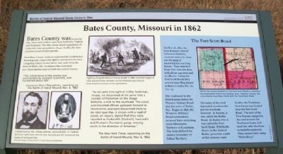 Bates County, Missouri in 1862 Marker image. Click for full size.