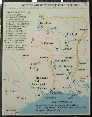 Camp Ford - Battles where prisoners were captured image. Click for full size.