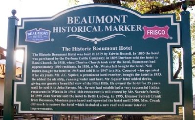 The Historic Beaumont Hotel Marker (Side A) image. Click for full size.
