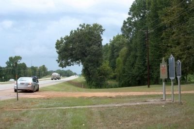 Camp Fannin Marker (center) seen along US 271 southwest bound image. Click for full size.