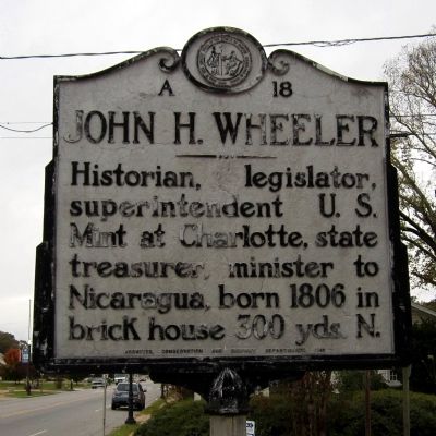 John H. Wheeler Marker. Click for full size. John H. Wheeler Marker image. Click for full size.