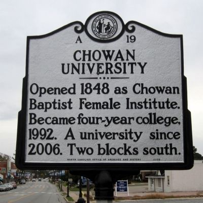 Chowan University Marker image. Click for full size.