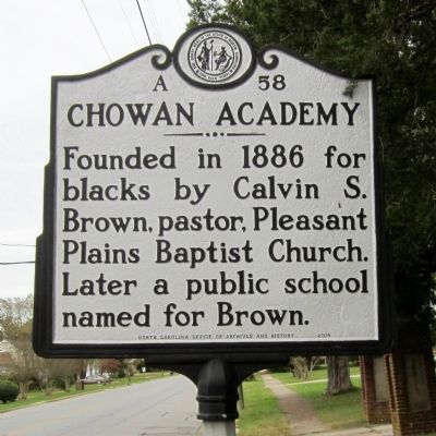 Chowan Academy Marker. Click for full size. Chowan Academy Marker image. Click for full size.