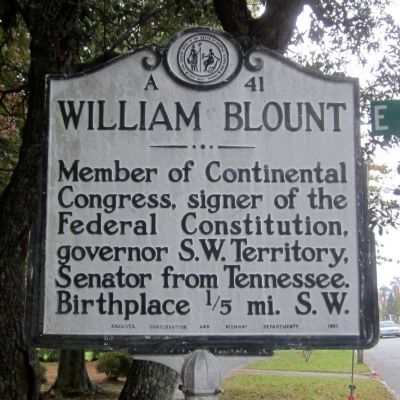 William Blount Marker. Click for full size. William Blount Marker image. Click for full size.