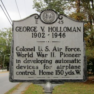 George V. Holloman Marker image. Click for full size.