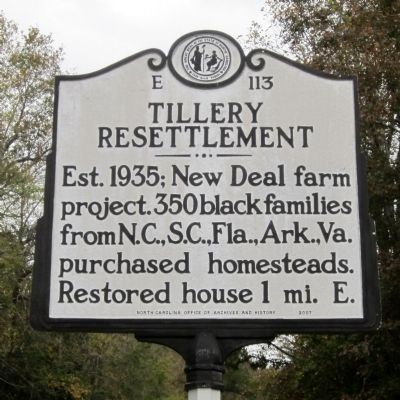 Tillery Resettlement Marker image. Click for full size.