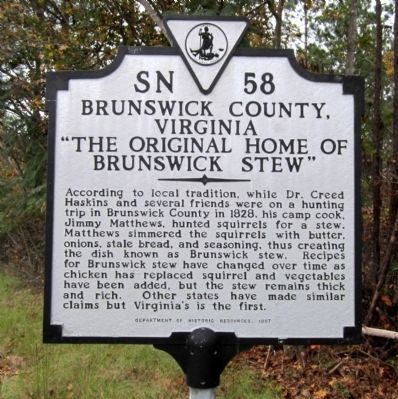 Brunswick County, Virginia Marker. Click for full size. Brunswick County, Virginia Marker image. Click for full size.