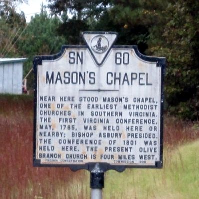 Mason's Chapel Marker image. Click for full size.