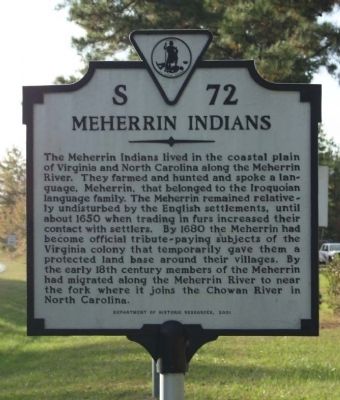 Meherrin Indians Marker image. Click for full size.
