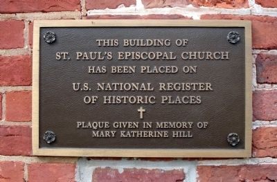 Plaque on the front of church image. Click for full size.
