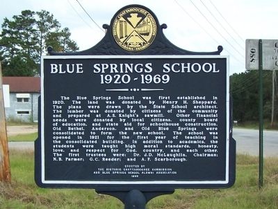 Blue Springs School 1920-1969 Marker image. Click for full size.