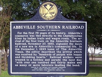 Abbeville Southern Railroad Marker image. Click for full size.