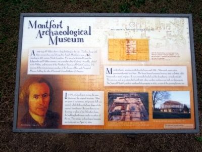 Montfort Archaeological Museum Marker. Click for full size. Montfort Archaeological Museum Marker image. Click for full size.
