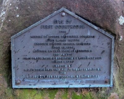 Site of First Courthouse Marker. Click for full size. Site of First Courthouse Marker image. Click for full size.