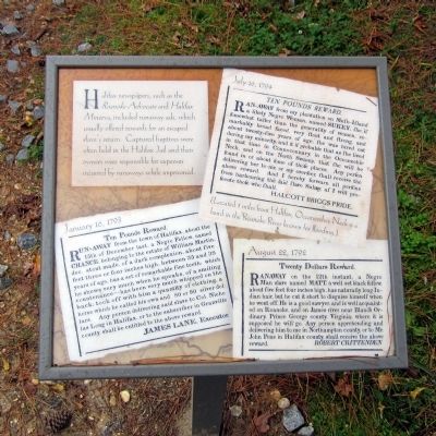 Halifax Runaway Ads Marker. Click for full size. Halifax Runaway Ads Marker image. Click for full size.
