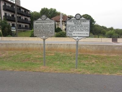 Shepherdstown and Rumsey Bridge Markers image. Click for full size.