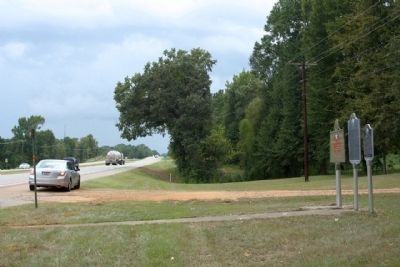 Camp Fannin Internment Camp Marker, looking southwest along US 271 image. Click for full size.