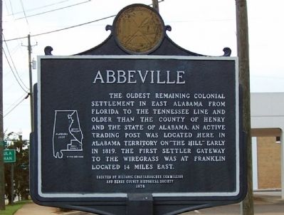 Abbeville/Seven Flags and an Arrow Over Abbeville Marker. Click for full size. Abbeville/Seven Flags and an Arrow Over Abbeville Marker image. Click for full size.