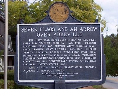 Abbeville/Seven Flags and an Arrow Over Abbeville Marker image. Click for full size.