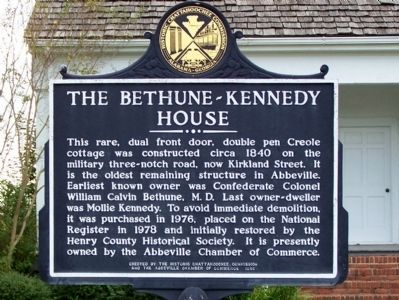 The Bethune-Kennedy House Marker image. Click for full size.