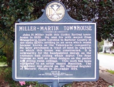 Miller – Martin Townhouse Marker, front image. Click for full size.