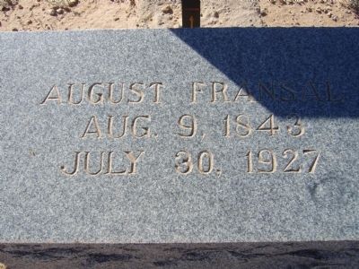 August Fransal Grave Marker image. Click for full size.