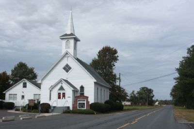 Mount Pleasant Methodist Church and Marker, along Mt. Pleasant Road image. Click for full size.