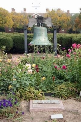 Liberty Bell Reproduction amid the D.A.R. Garden image. Click for full size.