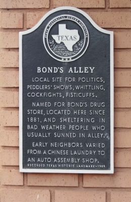 Bond's Alley Marker image. Click for full size.