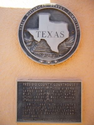 Presidio County Courthouse Marker image. Click for full size.