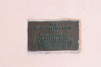 The Jacob Lindberg House Marker image. Click for full size.