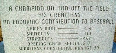 Walter Johnson Monument Detail. Click for full size. Walter Johnson Monument Detail image. Click for full size.