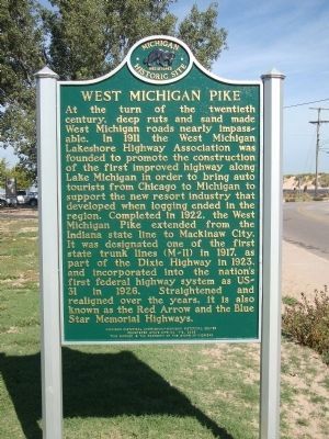 West Michigan Pike Marker (side 1) image. Click for full size.