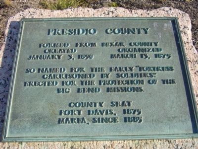 Presidio County Marker image. Click for full size.